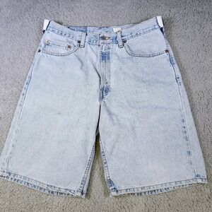 Custom Levi's 550 Jeans Shorts Reworked w/ Elastic Waist Vintage 90s Denim